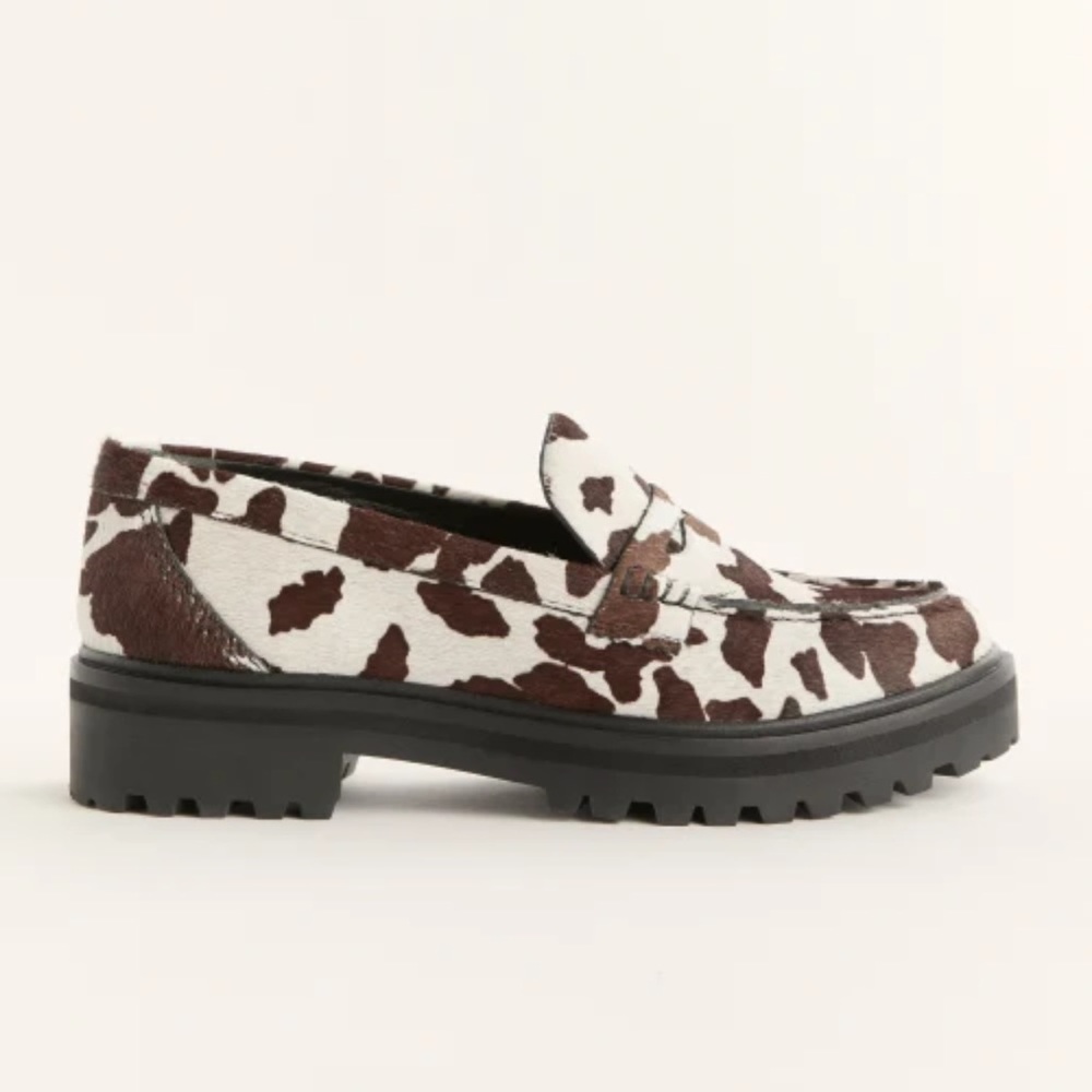 NEW IN BOX reformation agathea chunky loafer in dark brown cow